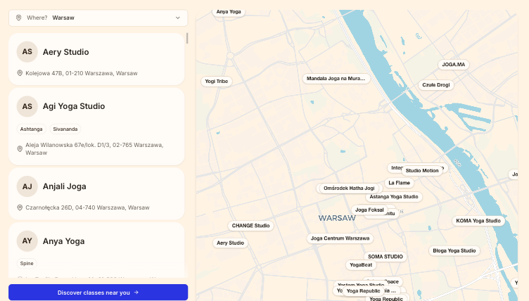 Warsaw’s yoga studio, mapped: Find your flow near you (with Multisport)